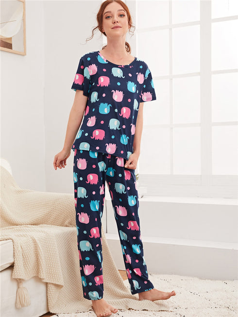 Stylish Loungewear Women's Printed Pant Pajama Sets