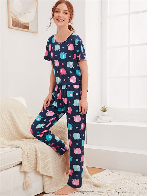 Stylish Loungewear Women's Printed Pant Pajama Sets