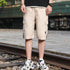 Stylish Men's Multi-Pocket Cargo Shorts with Elastic Waistband