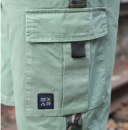 Stylish Men's Multi-Pocket Cargo Shorts with Elastic Waistband