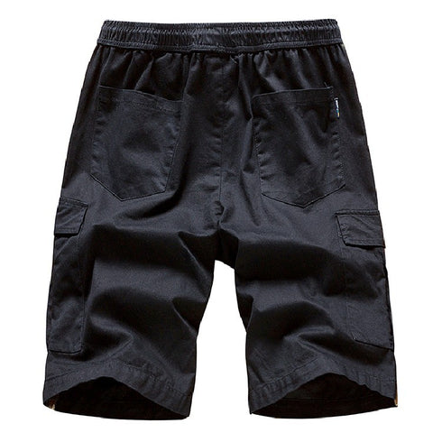 Stylish Men's Multi-Pocket Cargo Shorts with Elastic Waistband