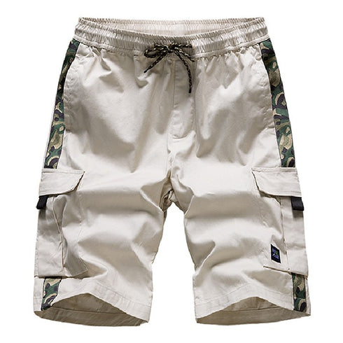 Stylish Men's Multi-Pocket Cargo Shorts with Elastic Waistband
