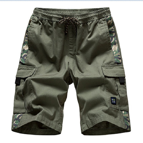 Stylish Men's Multi-Pocket Cargo Shorts with Elastic Waistband