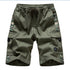 Stylish Men's Multi-Pocket Cargo Shorts with Elastic Waistband