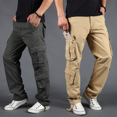 Stylish Men's Multi-Pocket Solid Casual Cargo Pants