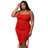 Stylish Plus Size Women's Hip Wrap Drawstring Dresses