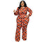 Stylish Plus Size Women's Long Sleeve Lapel Jumpsuits