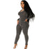 Stylish Plus Size Women's Skinny Knit Jumpsuits
