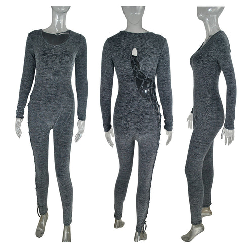 Stylish Plus Size Women's Skinny Knit Jumpsuits