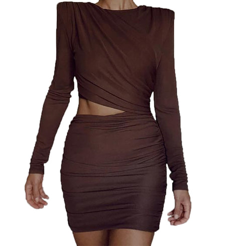 Stylish Simple Women's Pure Color Bodycon Cocktail Dress