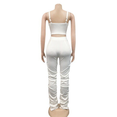 Stylish Women's Backless Spaghetti Strap Two Piece Outfits