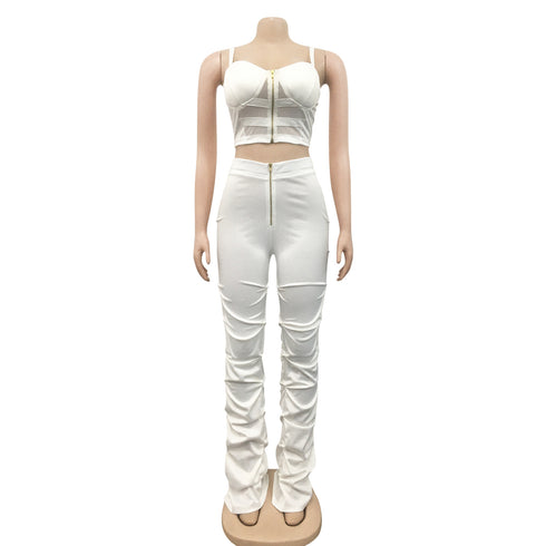 Stylish Women's Backless Spaghetti Strap Two Piece Outfits