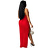 Stylish Women's Crop Sequins Backless Slit Maxi Dresses