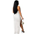 Stylish Women's Crop Sequins Backless Slit Maxi Dresses