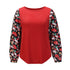 Stylish Women's Floral Patchwork Long Sleeved Sweatshirt