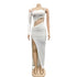 Stylish Women's Irregularity Cut Hollow Out Maxi Dresses