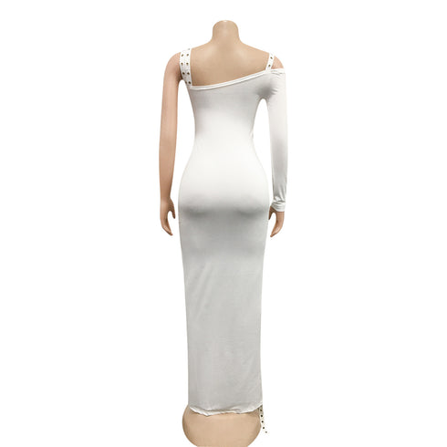 Stylish Women's Irregularity Cut Hollow Out Maxi Dresses