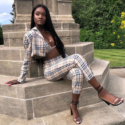 Stylish Women's Jackets Pants Three Piece Lounge Set