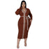 Stylish Women's Long Sleeve Plus Size Patchwork Dresses