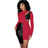 Stylish Women's Patchwork Imitation Leather Bodycon Dresses