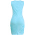 Stylish Women's Round Collar Hip Wrap Bodycon Dresses