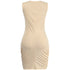 Stylish Women's Round Collar Hip Wrap Bodycon Dresses