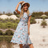 Stylish Women's Round Collar Print Bohemian Dresses