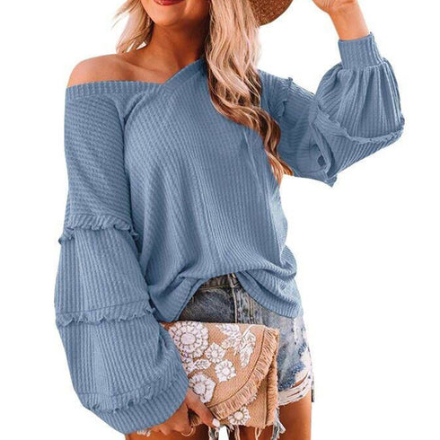 Stylish Women's Sweatshirt Loose Long Sleeve Tops