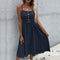Summer Cotton Linen Dress Women's Slim Strappy Dress
