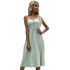Summer Cotton Linen Dress Women's Slim Strappy Dress