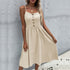 Summer Cotton Linen Dress Women's Slim Strappy Dress
