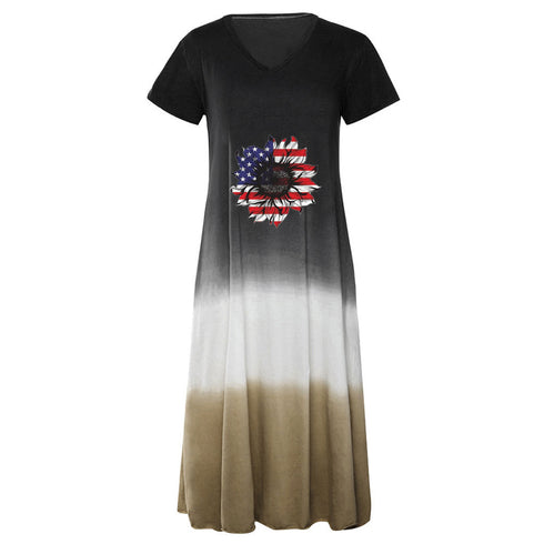 Summer Fashionable Women's Loose Short Sleeve Party Skirt