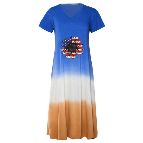 Summer Fashionable Women's Loose Short Sleeve Party Skirt