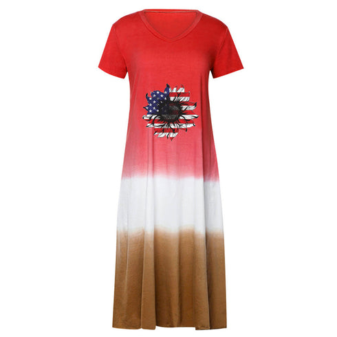 Summer Fashionable Women's Loose Short Sleeve Party Skirt