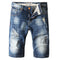 Summer Fit Embroidery Mid Waisted Men's Denim Shorts