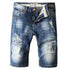 Summer Fit Embroidery Mid Waisted Men's Denim Shorts
