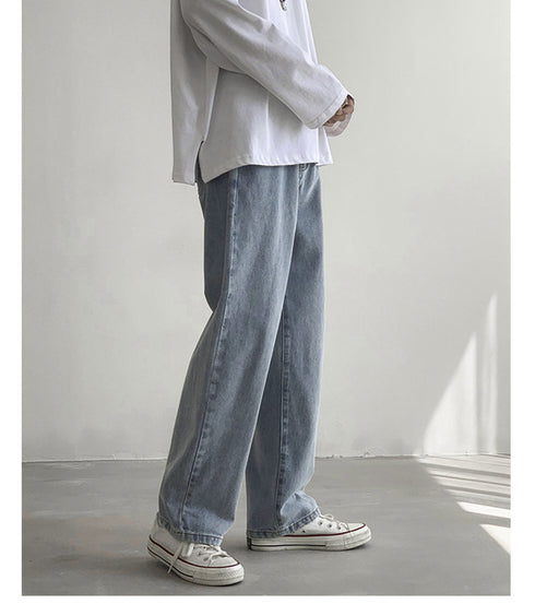 Summer Men's Straight Leg Loose Workout Casual Jeans