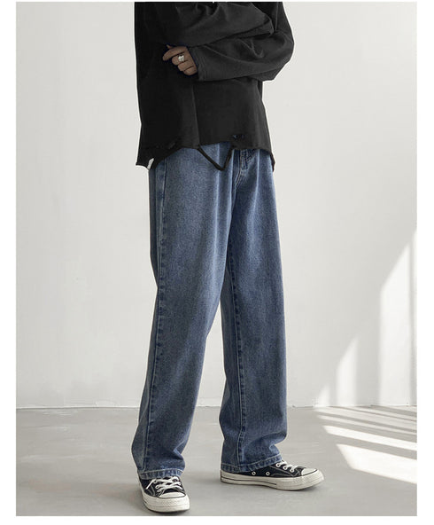 Summer Men's Straight Leg Loose Workout Casual Jeans