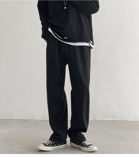 Summer Men's Straight Leg Loose Workout Casual Jeans