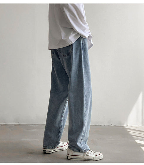 Summer Men's Straight Leg Loose Workout Casual Jeans