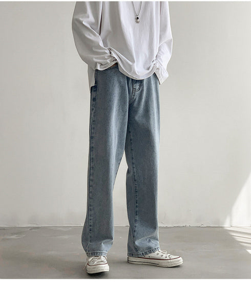 Summer Men's Straight Leg Loose Workout Casual Jeans