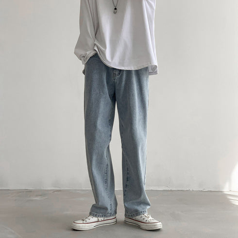 Summer Men's Straight Leg Loose Workout Casual Jeans