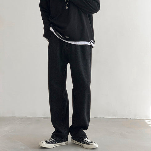 Summer Men's Straight Leg Loose Workout Casual Jeans