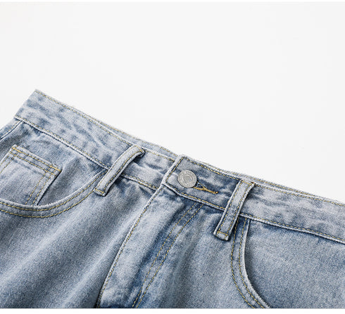 Summer Men's Straight Leg Loose Workout Casual Jeans