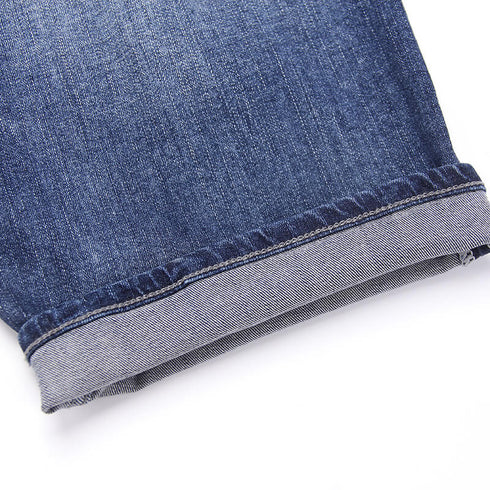 Summer Newest Loose Mid Waist Stretchy Men's Jean Shorts