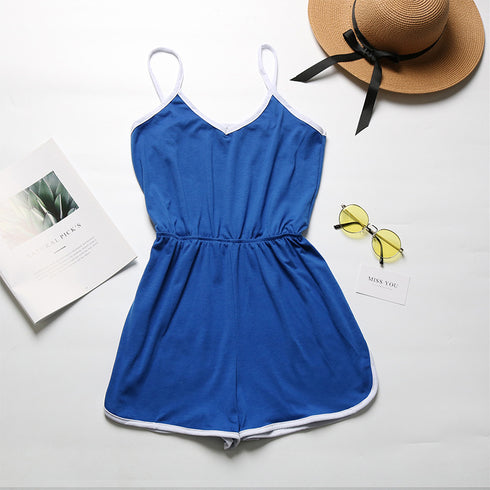 Summer Simple Women's Sport Jogging Sleeveless Romper