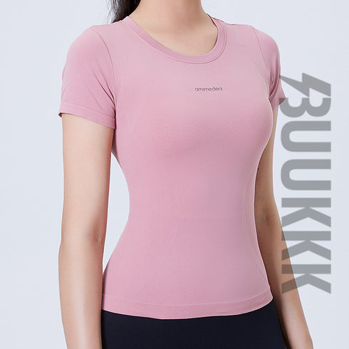 Summer Women's Athletic Skinny Stretchy Yoga T-Shirt