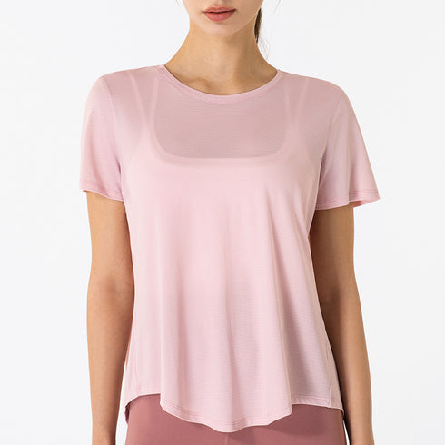 Summer Women's Breathable Stretchy Loose Yoga T-Shirt