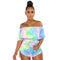 Summer Women's Off Shoulder Romper with Flounces