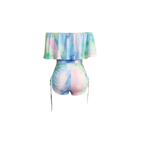 Summer Women's Off Shoulder Romper with Flounces